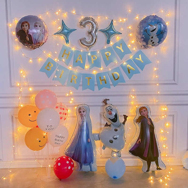 冰雪奇缘主题爱莎气球周岁生日