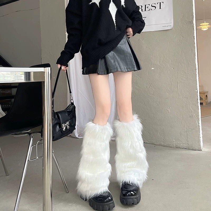 毛毛袜套女款冬季毛绒辣