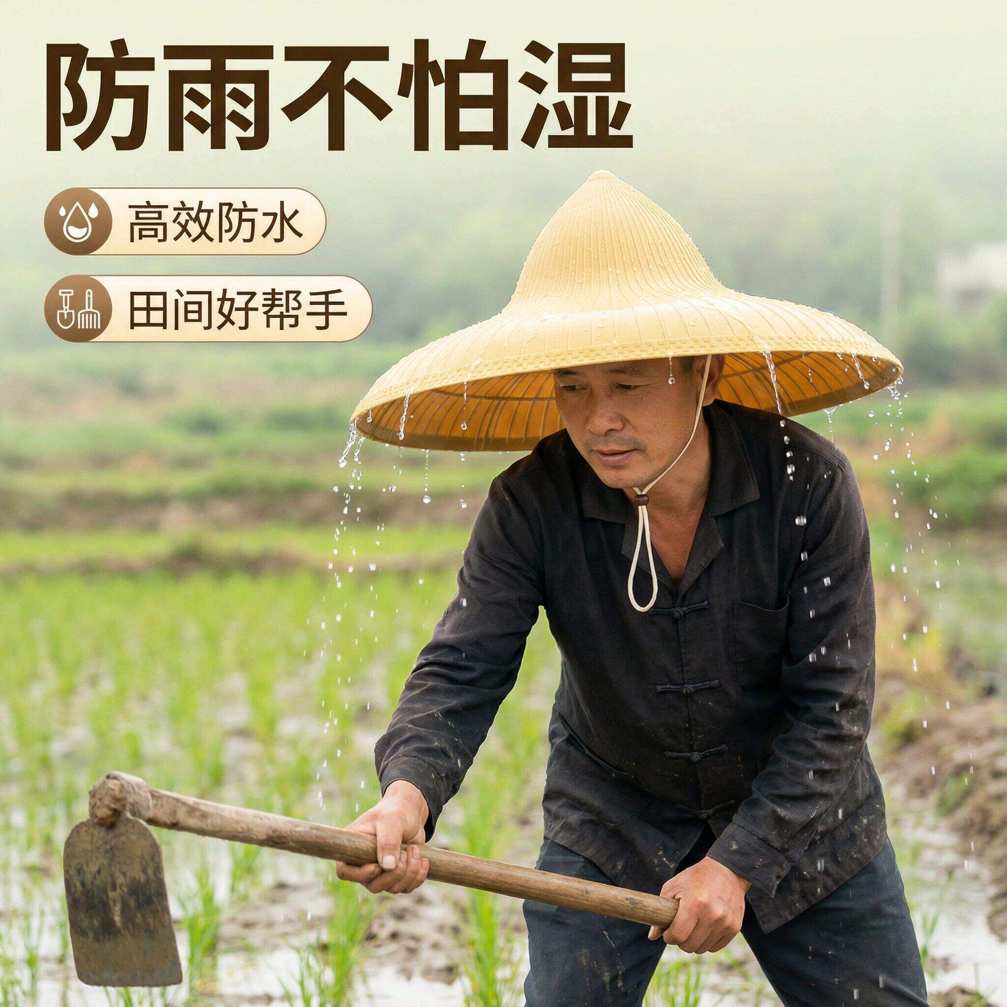 海南斗笠帽防雨防晒隔热大檐