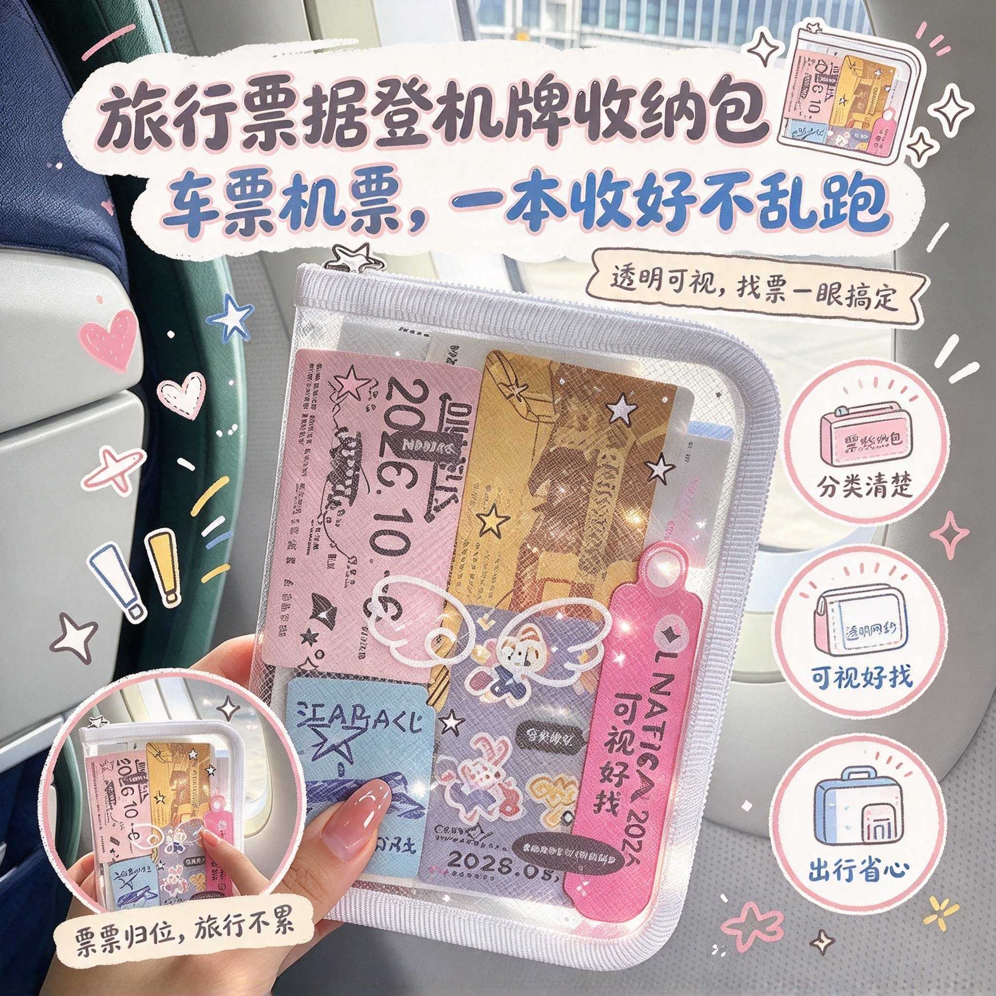 旅行票据收纳便携式整理