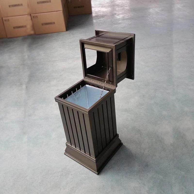 户外铁质铁艺垃圾桶室外景区别墅小区学校步行街创意果皮箱单桶