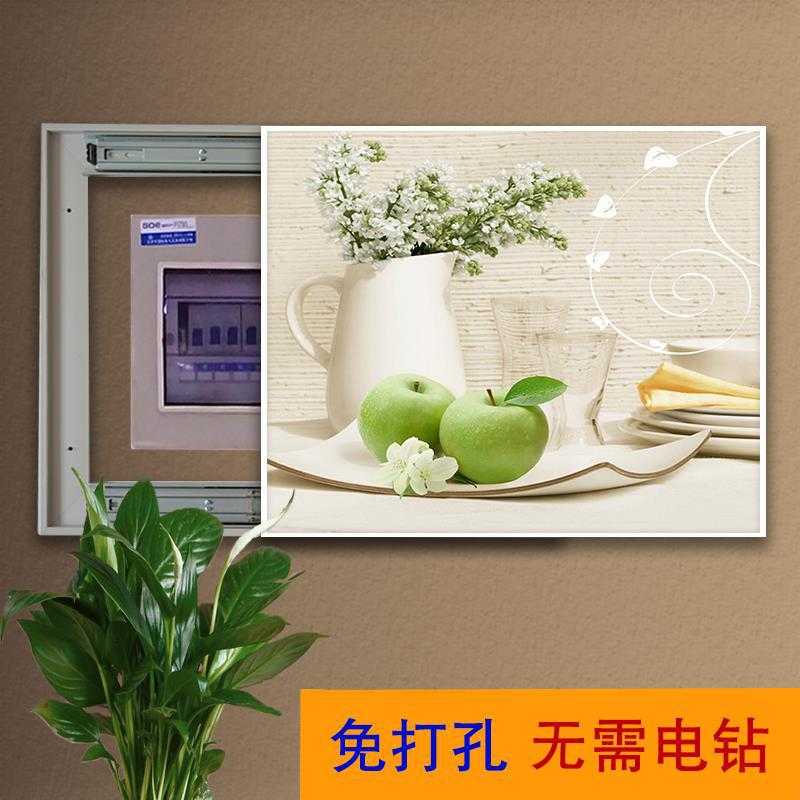 电表箱装饰画免打孔可推拉遮挡配电箱水晶挂画现代简约家用画