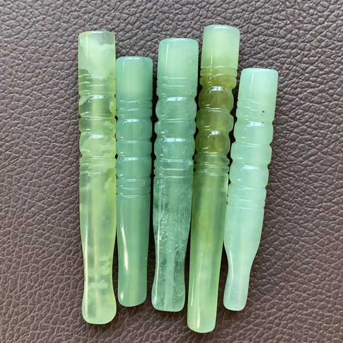 天然玉石粗细俩用烟嘴岫玉粗杆细杆俩用烟袋嘴岫玉烟嘴