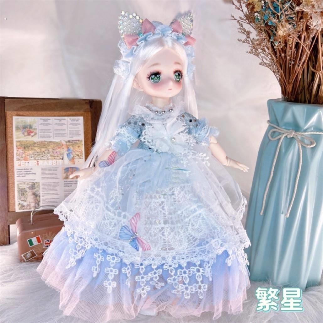 30厘米精致漫画 画脸巴比洋娃娃彷真sd关节儿童玩具女孩生日六一
