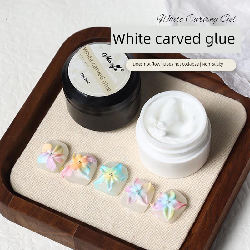 黑白雕刻胶，不粘，容易上色，可以磨成粉末，5D立体雕刻泥，美甲