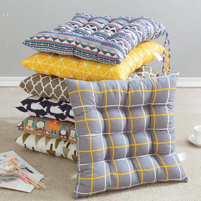 45x45cm布艺简约办公室久坐座垫 学生用居家透气椅垫双绑带设计