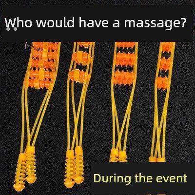 拉背条腰部手持式肩部按摩神器手动颈椎背家用拉力绳