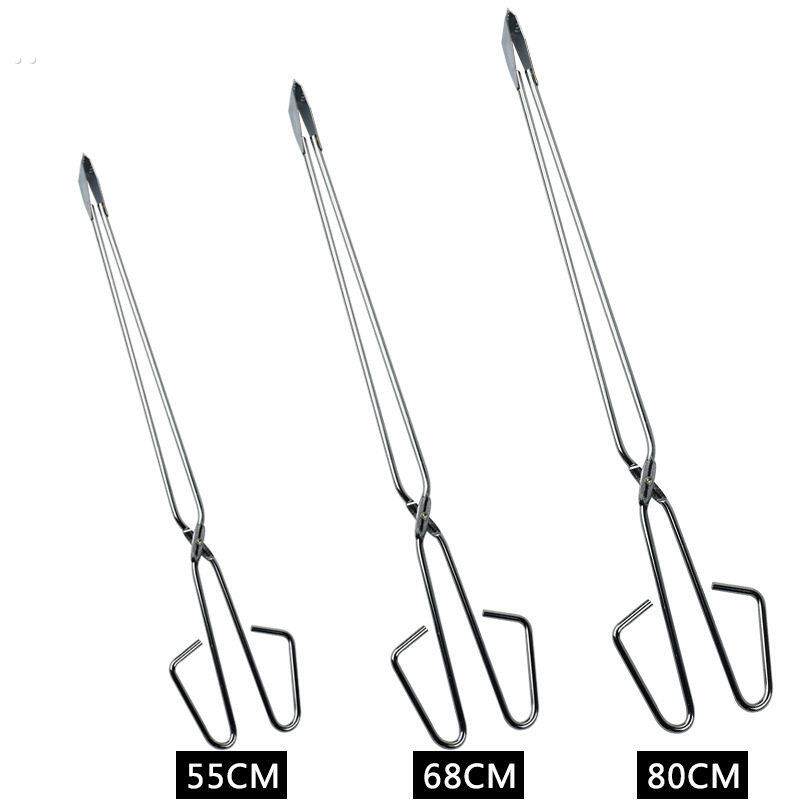 家用炉灶生火煤炭扁头取炭夹加粗木炭夹子户外烧烤碳夹加长烧火钳