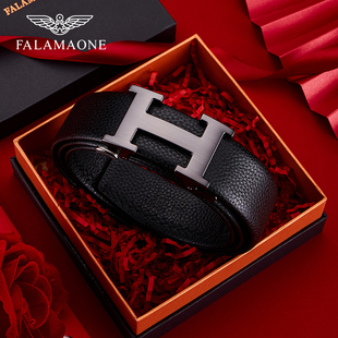 名牌腰带 牛皮男式 falamaone皮带男真皮新款 高档品牌奢侈品男士