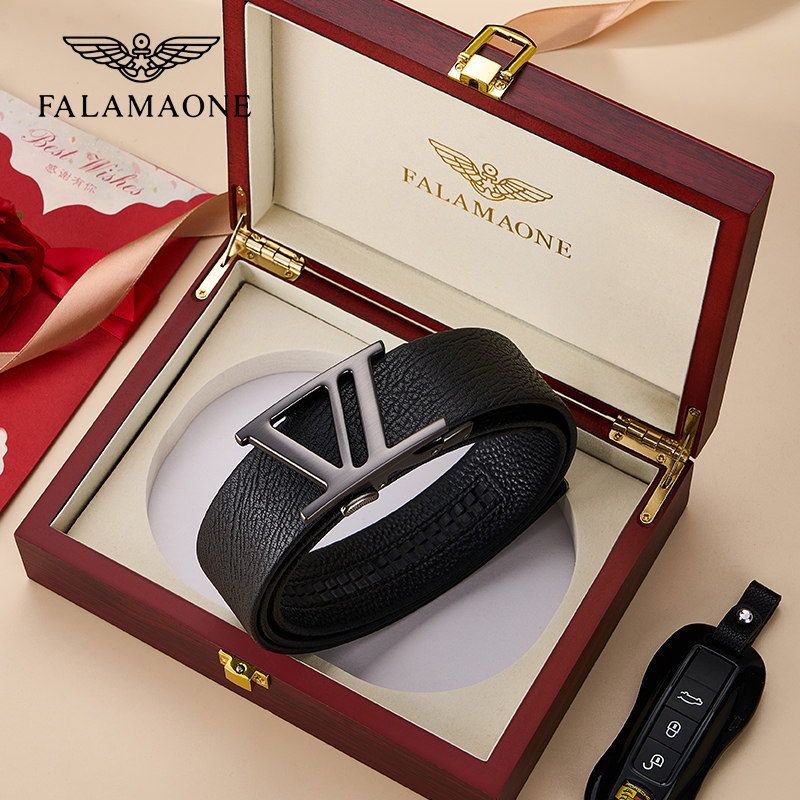 falamaone皮带男真皮新款商务真皮男士腰带奢侈品生日礼物送男友