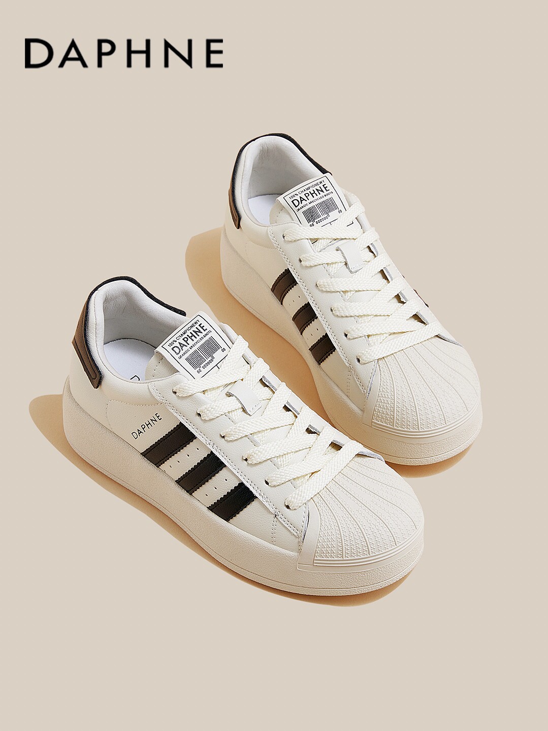 DAPHNE DAPHNE CHARMING LEG ESSENCE THICK-SOLED SMALL WHITE SHOES WOMENS CASUAL SHELL SHOES BOARD SHOES POPULAR SNEAKERS