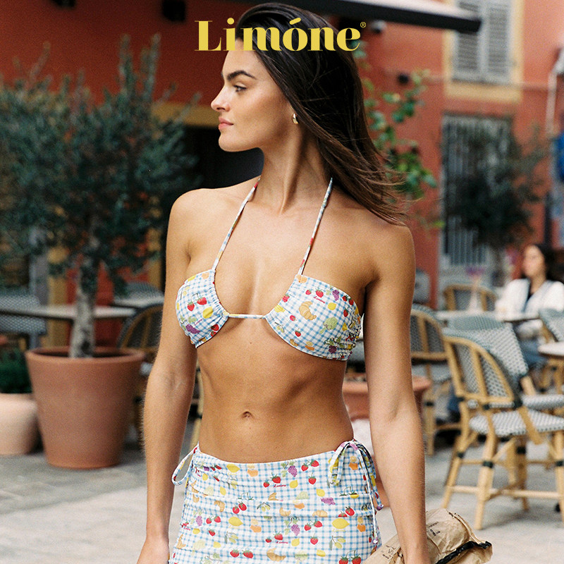 Limone设计感比基尼度假风泳衣图片