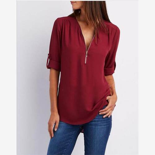 Big size 5XL shirt Women Chiffon Blouse long sleeve t-shirt