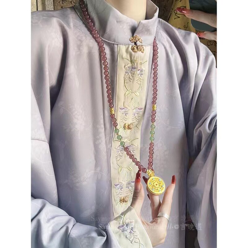 古风新中式汉服压襟串珠项链女