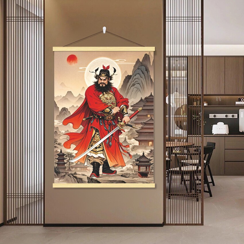 门神钟馗画像挂画玄关客厅贴钟馗图海报招财镇宅保平安天师道 - 实物图