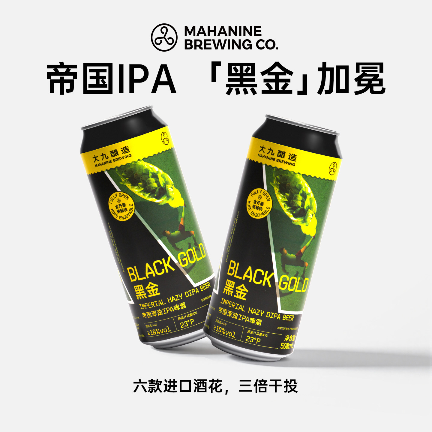 大九酿造黑金帝国浑浊IPA啤酒500ml2罐2026世界杯限定精酿易拉罐