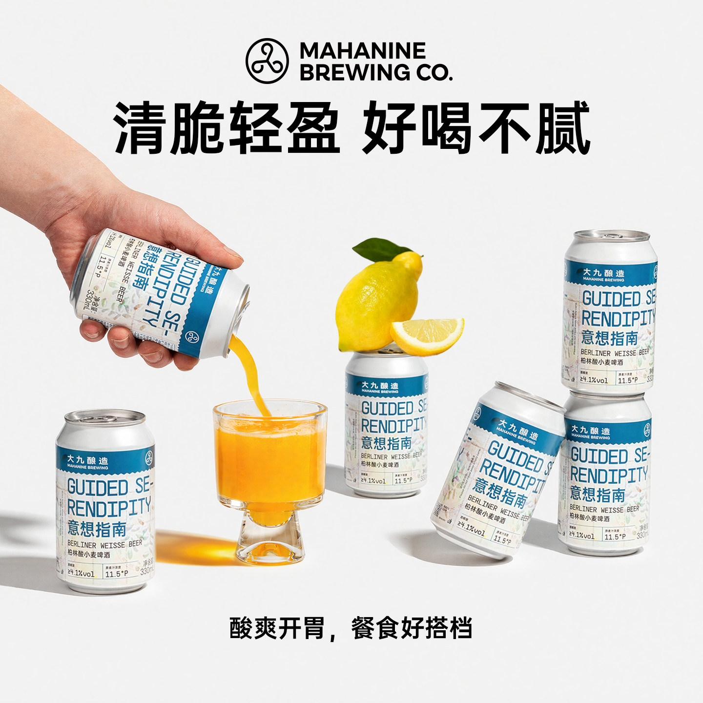 大九酿造意想指南柏林酸小麦啤酒330ml*6罐装国产精酿金桔柠檬