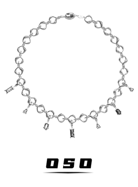 毒液缀饰扭转不规则锆石项链女2025年新款潮轻奢夸张高级感锁骨链