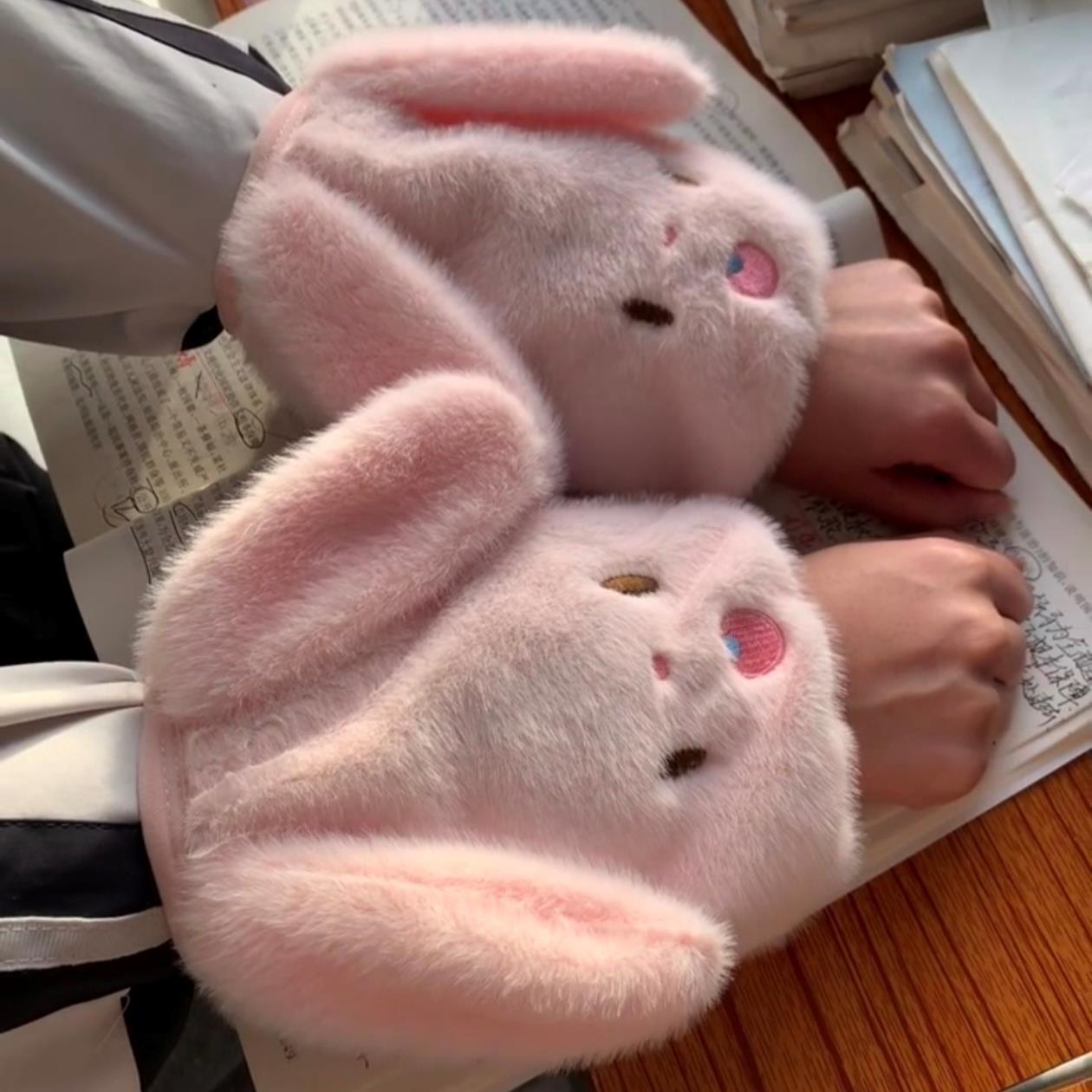 兔子袖套防脏可爱羽绒服