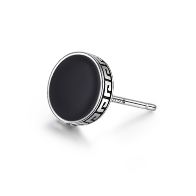 耳环男2024年新款潮长城纹纯银单只耳饰女潮流个性男款网红耳钉男