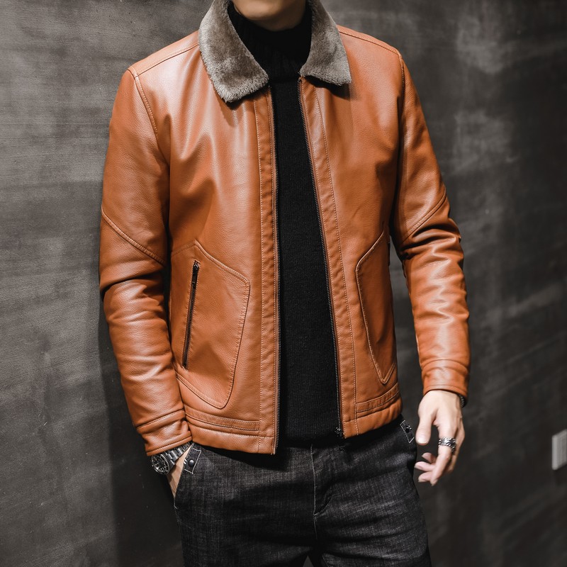 menclothes冬季皮衣男新