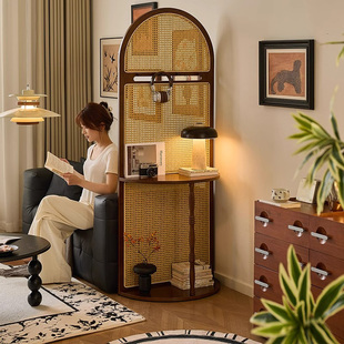 中古风实木屏风隔断客厅入户玄关遮挡现代简约轻奢高级感入户门厅