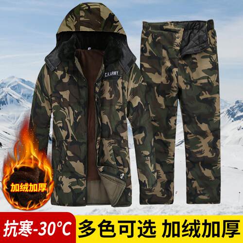 冬季加绒迷彩工装棉服男