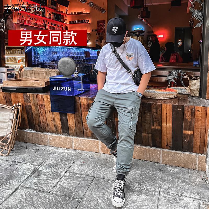 摩托车复古骑行工装裤女