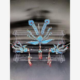 绣片点绸头饰新款单尾偏凤越剧舞台头饰花旦小姐百搭发饰古装汉服