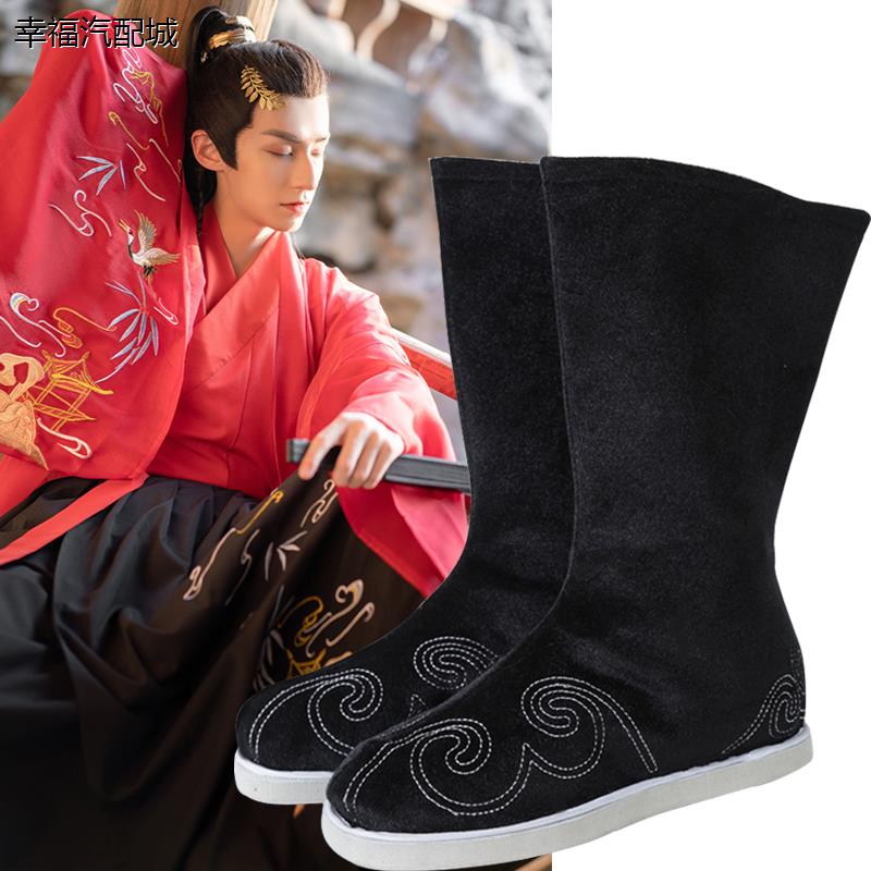 古装靴子鞋男汉黑汉服风c