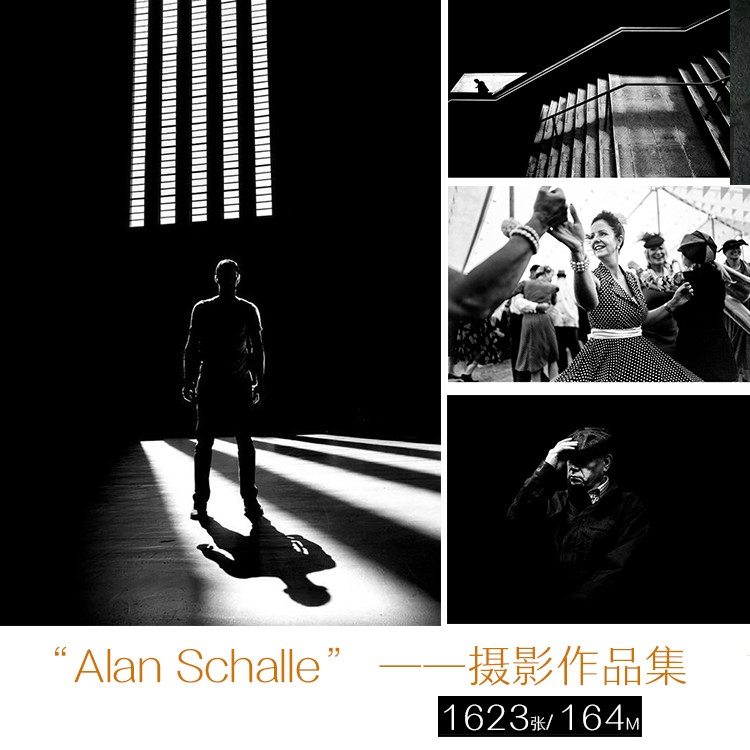 alan schaller伦敦街头摄影师黑白光影纪实摄影孤独都市素材摄影