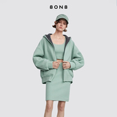 8ON8张真源徐振轩同款 华夫格双面穿拼色连帽夹克休闲运动上衣外套