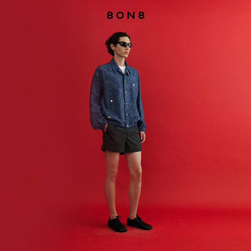 8ON8经典休闲2026春季新款牛仔色提花复古夹克短外套气质设计感,女装/女士精品,短外套,淘宝优惠券,粉丝福利购,淘宝优惠卷