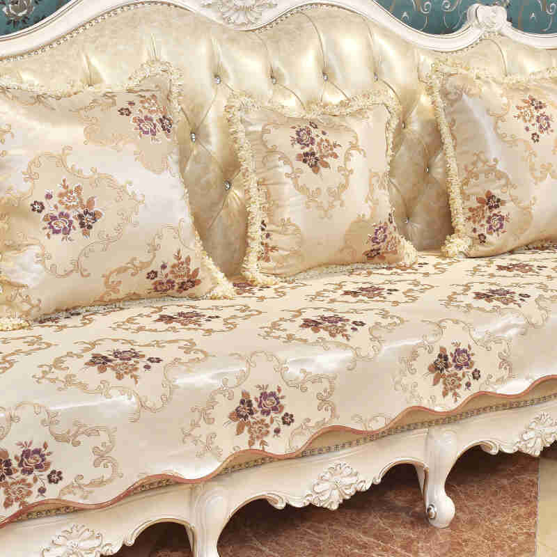 新款拉蒂菲雅欧式沙发垫奢华高档布艺防滑坐垫套装四季通用真皮品