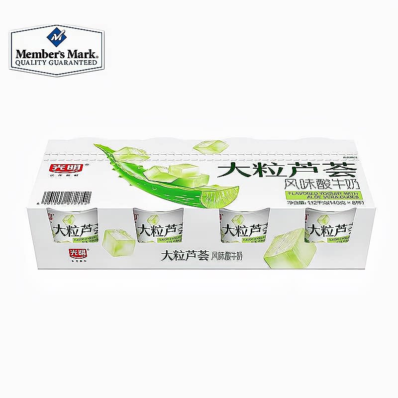 山姆光明大粒芦荟风味酸牛奶1.12kg口感清新奶香浓郁营养早餐奶
