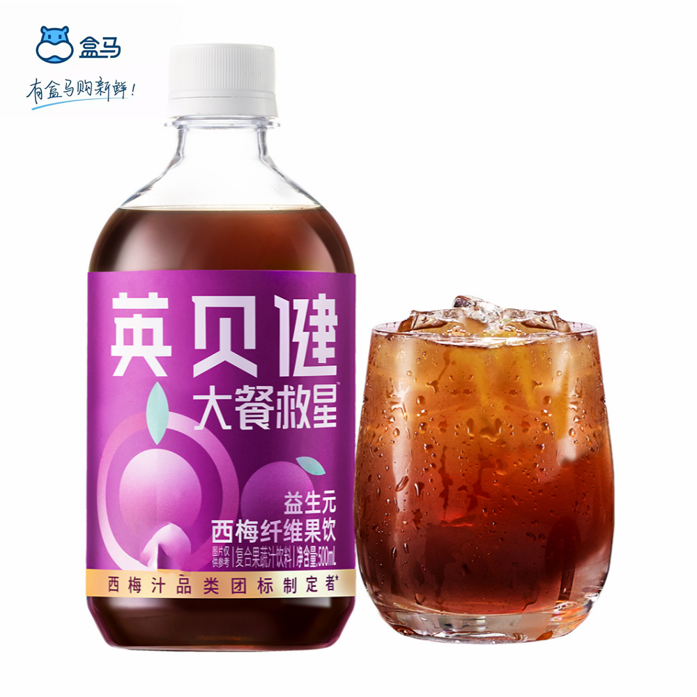 盒马英贝健益生元西梅纤维果饮500ml果味浓郁高膳食纤维大餐救星