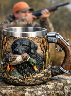 跨境新款Stainless Steel Cup for Hunters猎人专用不锈钢马克杯