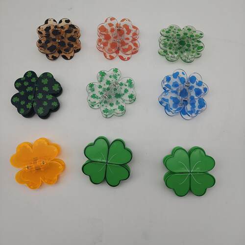 跨境亚马逊创意新款Four-leaf magnetic hair clip四叶草磁吸发夹