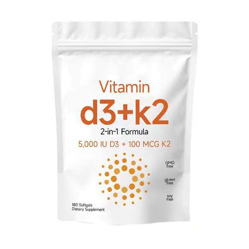 现货跨境供应Vitamin180粒 维生素D3+K2胶囊TK180粒亚马逊热卖