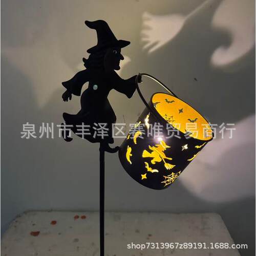 Halloween Witch Cauldron Garden Light万圣节女巫坩埚花园灯
