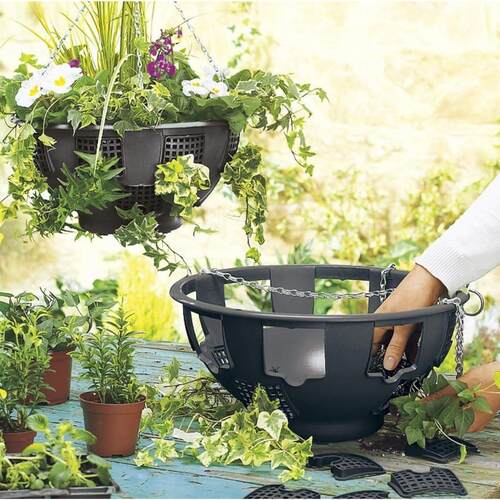 跨境专供厂家直销塑料园艺种植篮花盆吊篮花篮Hanging Basket Pla