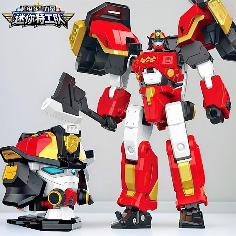 迷你特工队7之超级战警力量烈火机甲x全套变形特攻队玩具金刚男孩