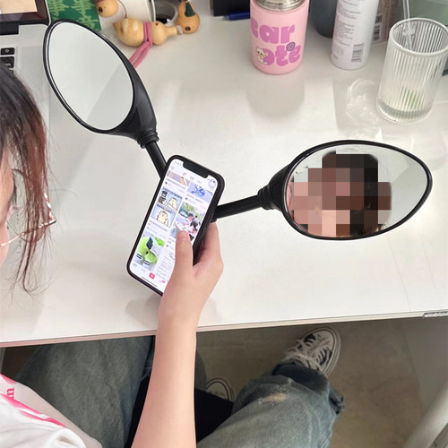 上班摸鱼专用反光镜外壳适用苹果
