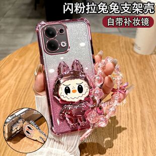 适用于OPPOA6手机壳高颜值时尚女款A6Pro化妆镜支架保护套A6GT气囊硅胶防摔A6i带镜头膜A6Max超薄软壳带挂绳