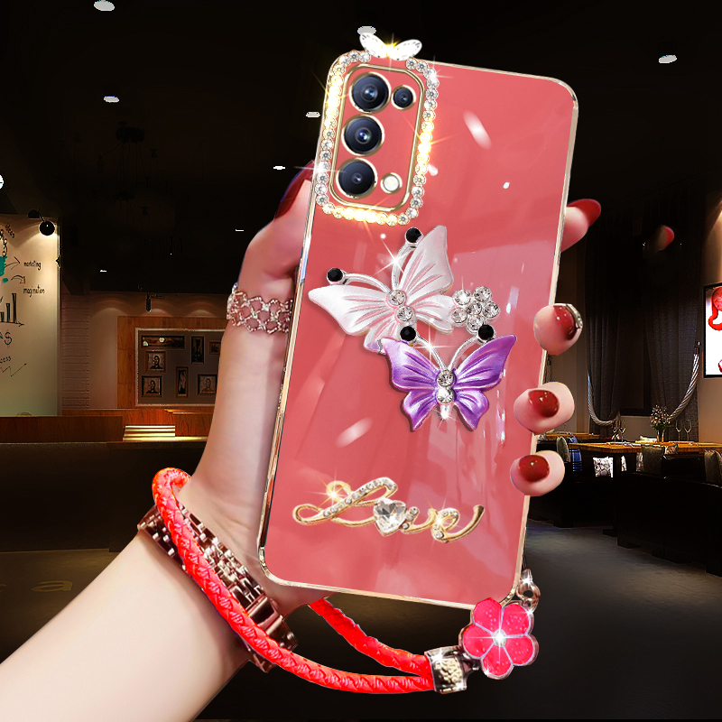 oppoReno5镶钻创意蝴蝶送手绳