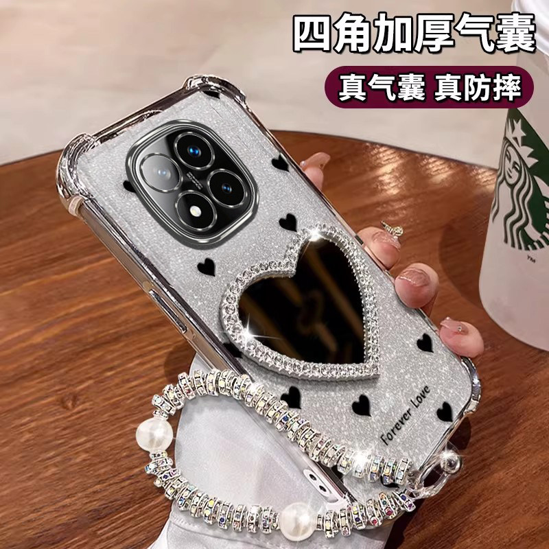 适用于心绘心镜手链红米Note15手机壳Note15Pro+气囊Note14Pro+高颜值13Pro+女款12Pro硅胶11Pro全包边10Pro