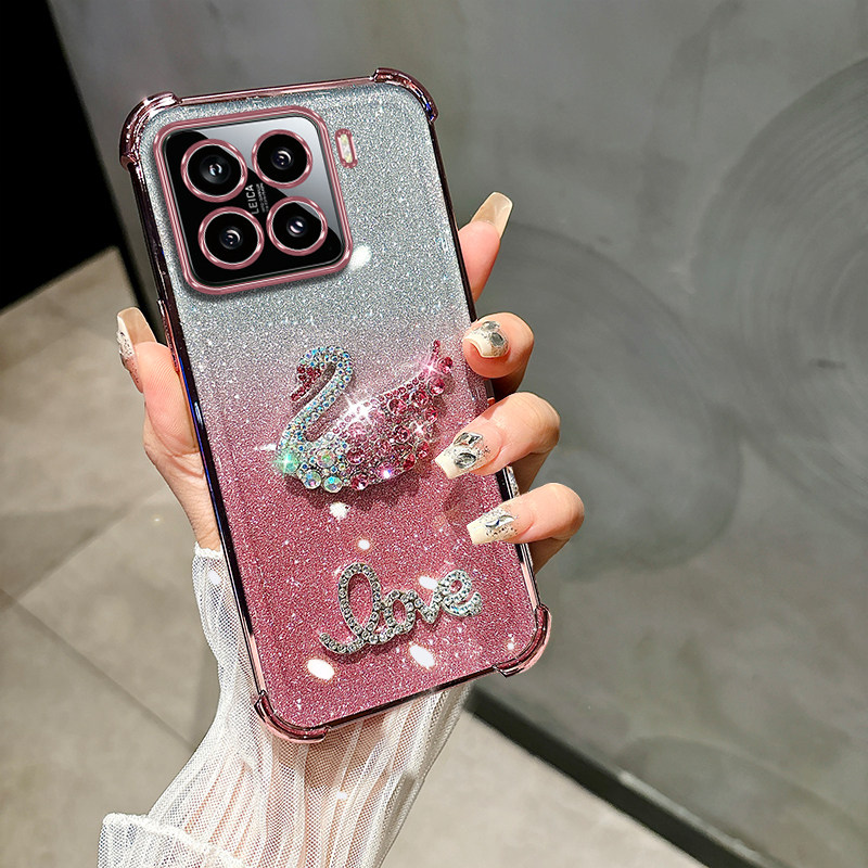 适用小米15手机壳带镜头膜防摔15Pro时尚女款镶钻保护套14Pro硅胶超薄款13Pro气囊全包边Xiaomi15Pro创意挂绳