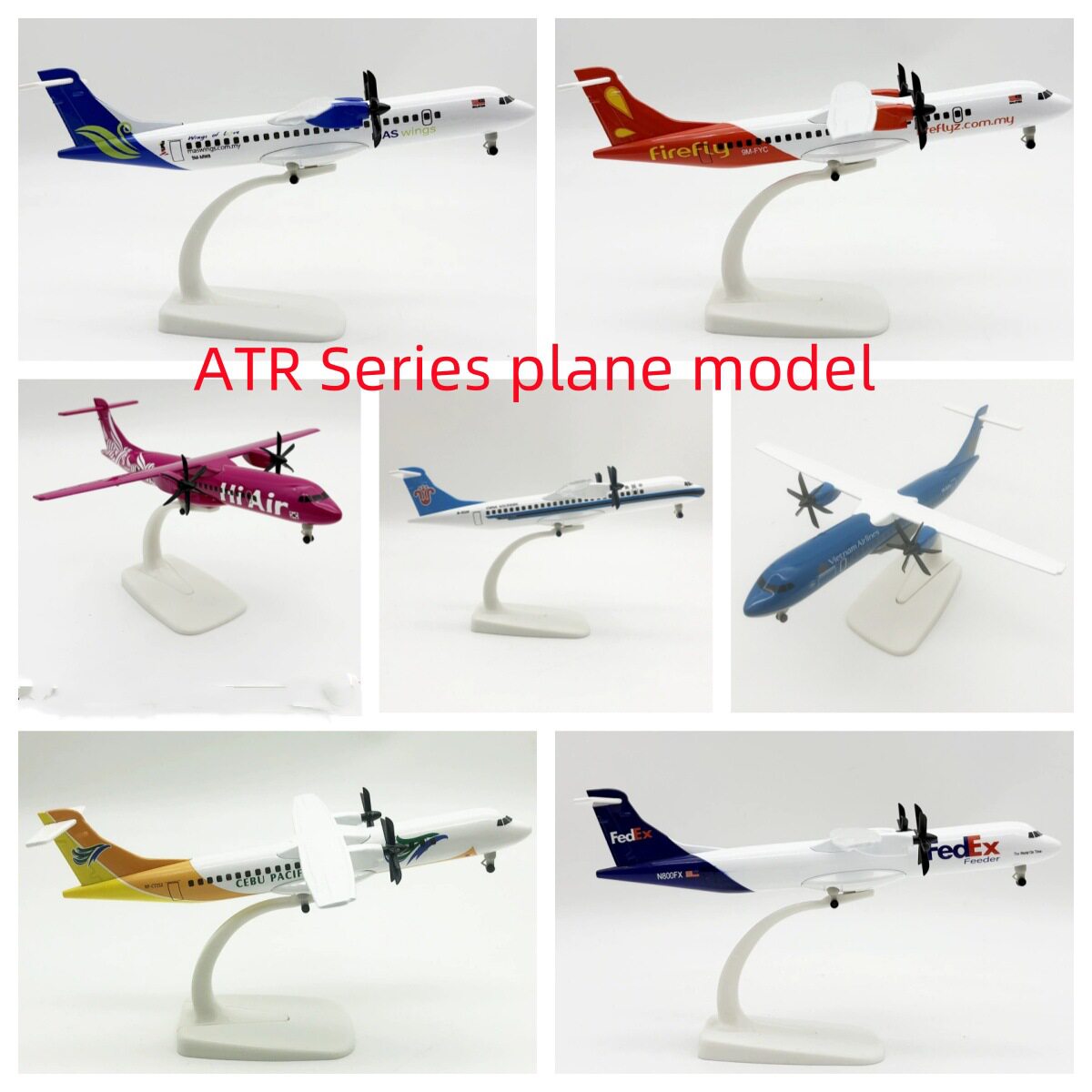 20CM韩国ATR航空 ATR系列 仿真飞机模型合金带起落架轮子静态