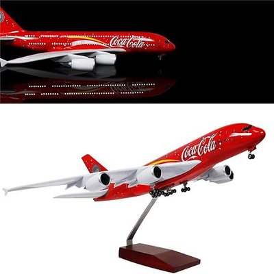 47cm空客A380可乐机原型机带轮仿真飞机模型民航客机航模礼品