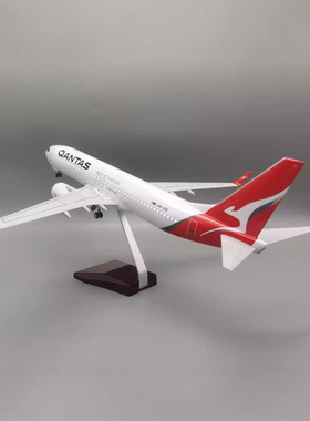 澳大利亚航空Scale 1:130 43cm B787 QANTAS 带灯光带轮飞机模型